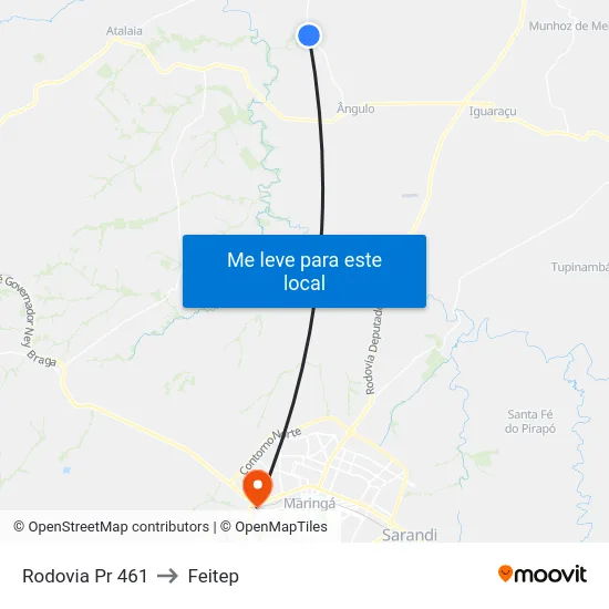 Rodovia Pr 461 to Feitep map