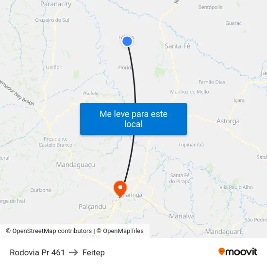 Rodovia Pr 461 to Feitep map