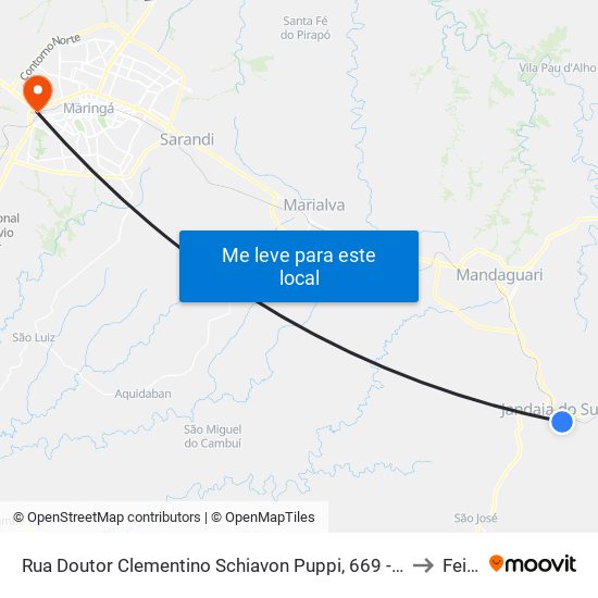 Rua Doutor Clementino Schiavon Puppi, 669 - Casa Da Amizade to Feitep map