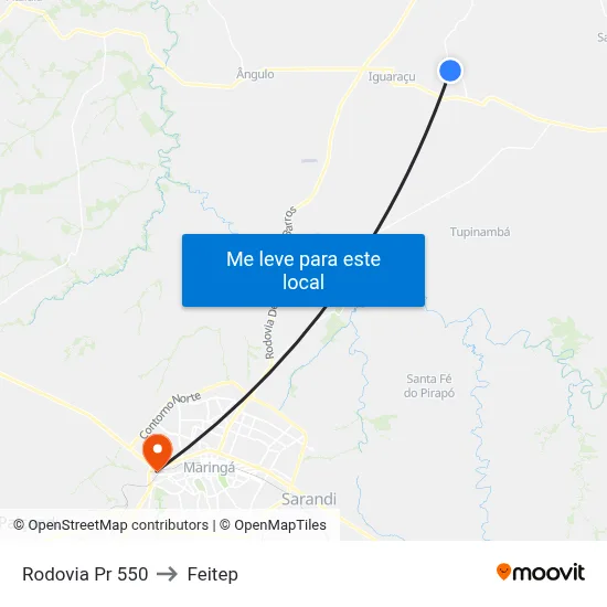 Rodovia Pr 550 to Feitep map