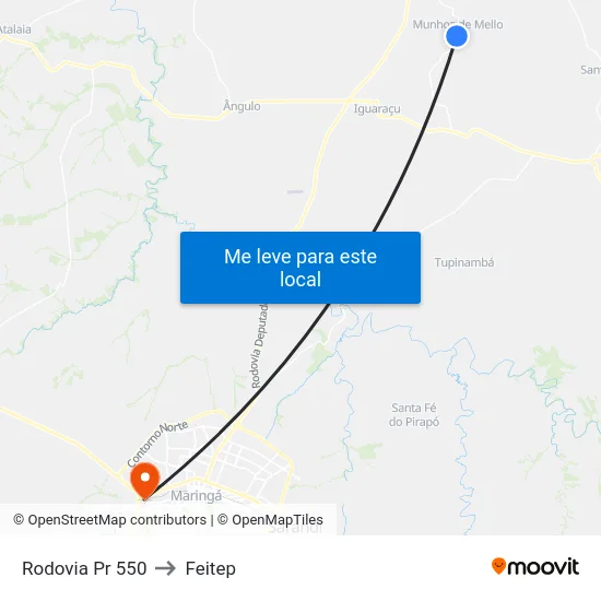 Rodovia Pr 550 to Feitep map