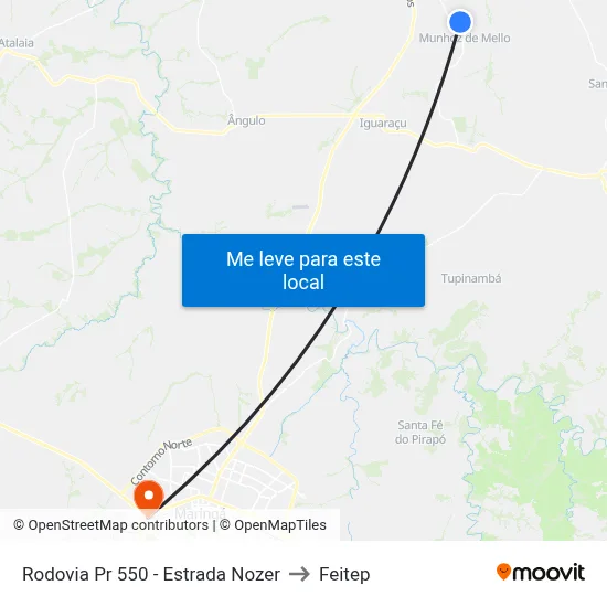 Rodovia Pr 550 - Estrada Nozer to Feitep map