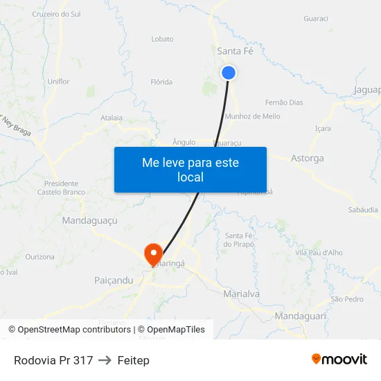 Rodovia Pr 317 to Feitep map