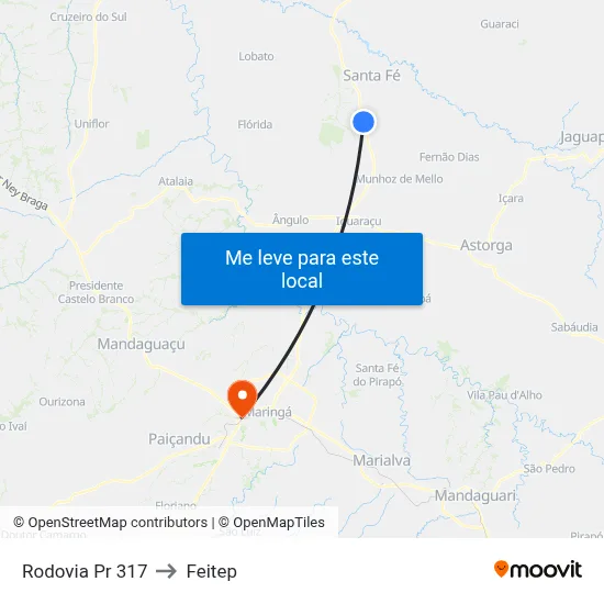 Rodovia Pr 317 to Feitep map