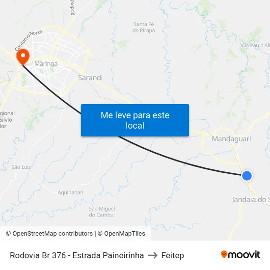 Rodovia Br 376 - Estrada Paineirinha to Feitep map