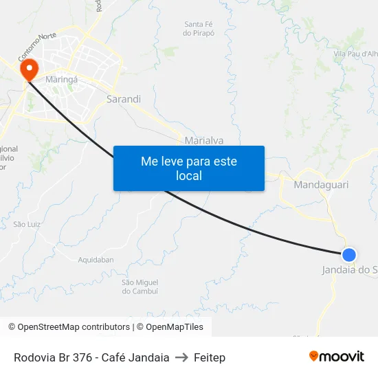 Rodovia Br 376 - Café Jandaia to Feitep map