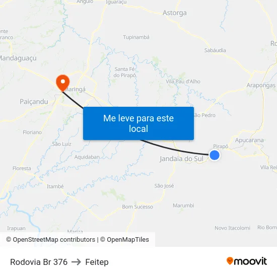 Rodovia Br 376 to Feitep map