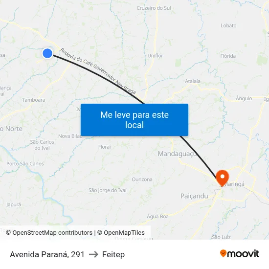 Avenida Paraná, 291 to Feitep map