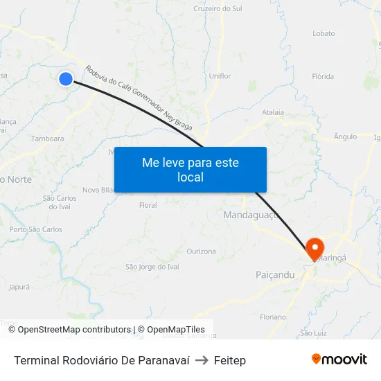 Terminal Rodoviário De Paranavaí to Feitep map