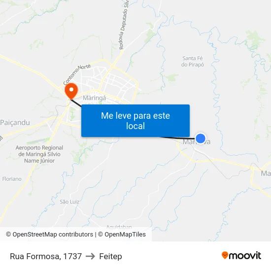 Rua Formosa, 1737 to Feitep map