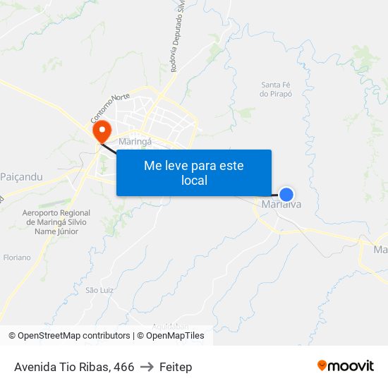 Avenida Tio Ribas, 466 to Feitep map