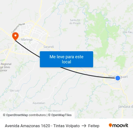Avenida Amazonas 1620 - Tintas Volpato to Feitep map