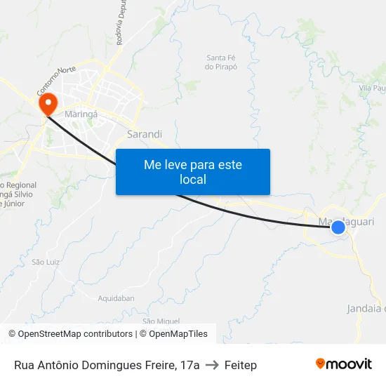 Rua Antônio Domingues Freire, 17a to Feitep map