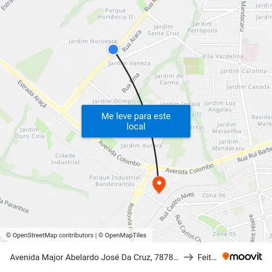 Avenida Major Abelardo José Da Cruz, 7878-7964 to Feitep map
