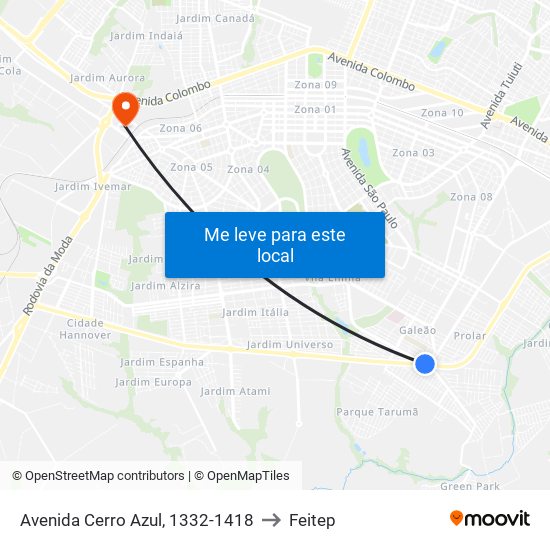 Avenida Cerro Azul, 1332-1418 to Feitep map