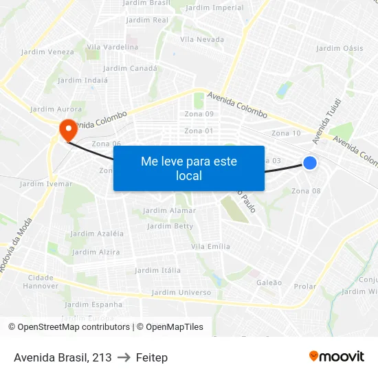 Avenida Brasil, 213 to Feitep map