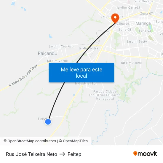Rua José Teixeira Neto to Feitep map
