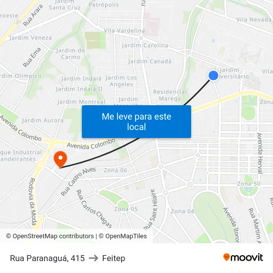Rua Paranaguá, 415 to Feitep map