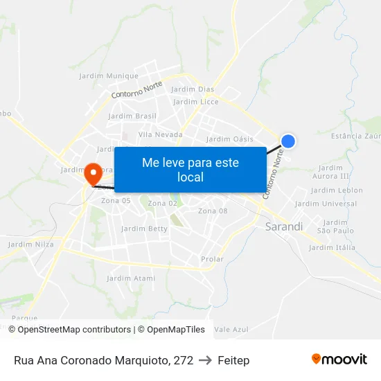 Rua Ana Coronado Marquioto, 272 to Feitep map