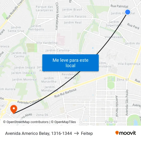 Avenida Americo Belay, 1316-1344 to Feitep map