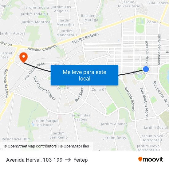 Avenida Herval, 103-199 to Feitep map