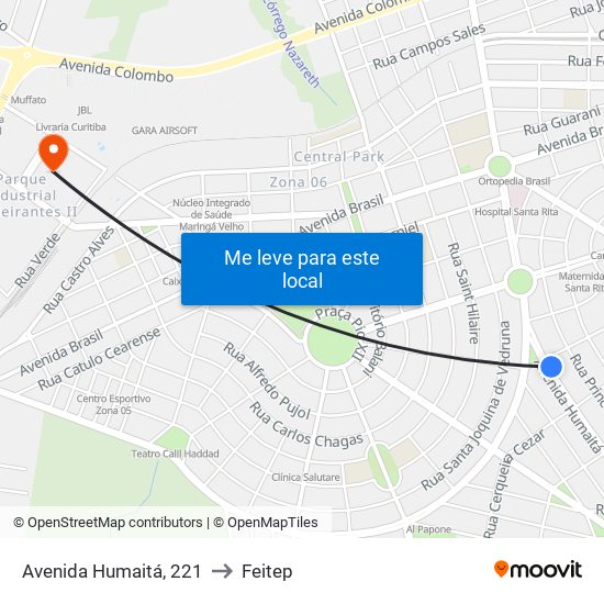 Avenida Humaitá, 221 to Feitep map