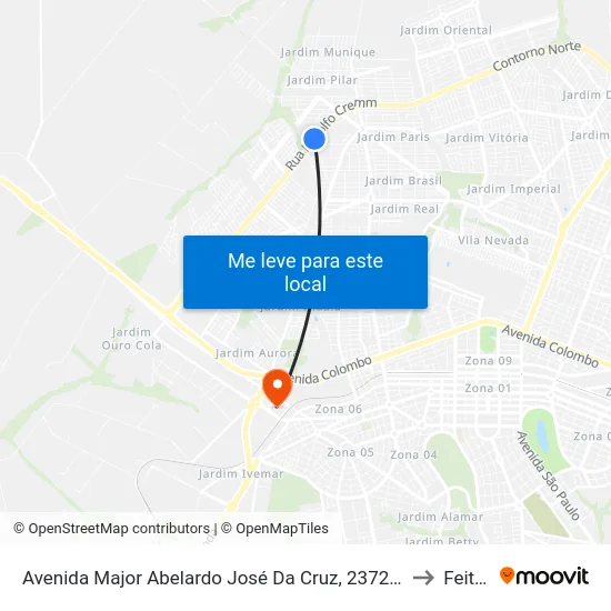 Avenida Major Abelardo José Da Cruz, 2372-2656 to Feitep map