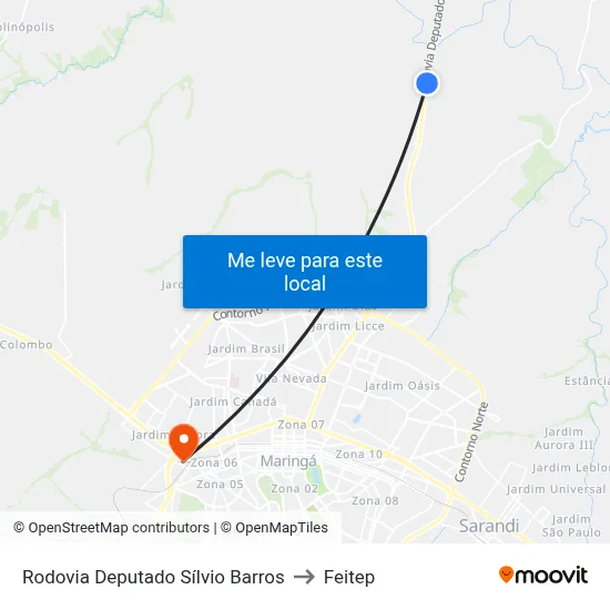 Rodovia Deputado Sílvio Barros to Feitep map