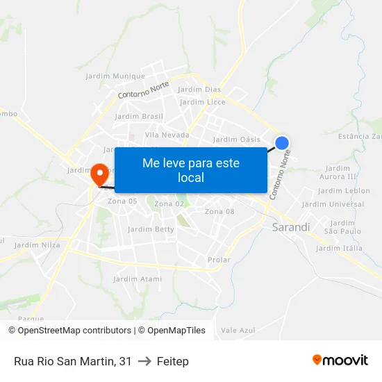 Rua Rio San Martin, 31 to Feitep map