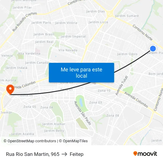 Rua Rio San Martin, 965 to Feitep map
