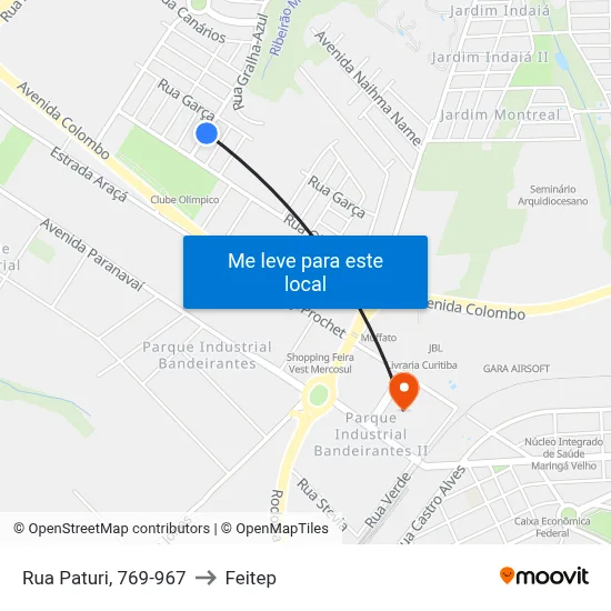 Rua Paturi, 769-967 to Feitep map