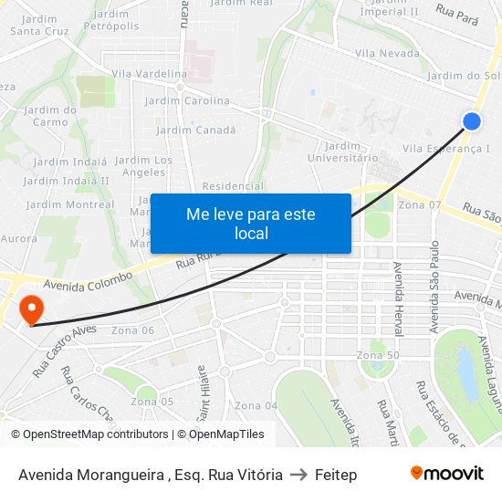 Avenida Morangueira , Esq. Rua Vitória to Feitep map