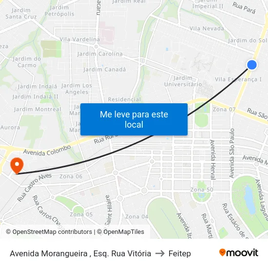 Avenida Morangueira , Esq. Rua Vitória to Feitep map