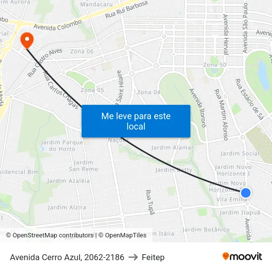 Avenida Cerro Azul, 2062-2186 to Feitep map