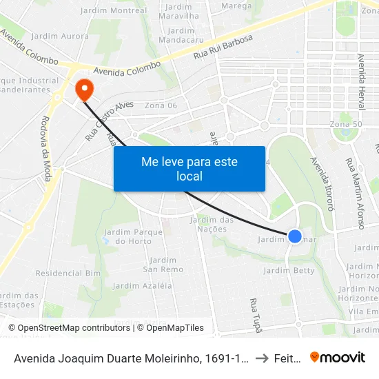 Avenida Joaquim Duarte Moleirinho, 1691-1699 to Feitep map