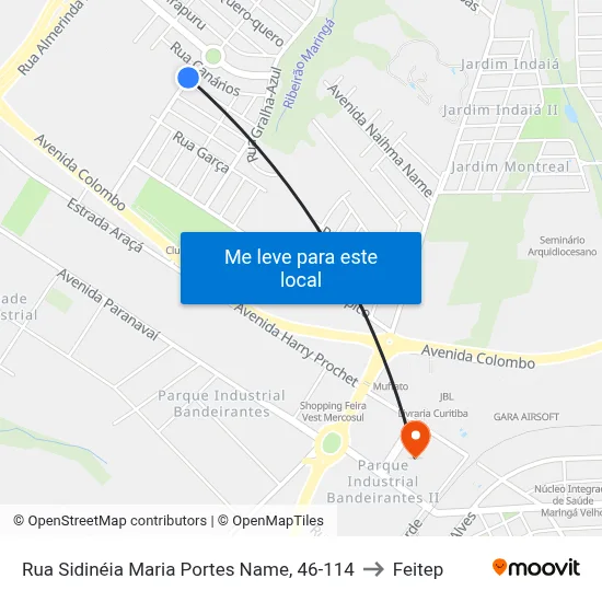 Rua Sidinéia Maria Portes Name, 46-114 to Feitep map