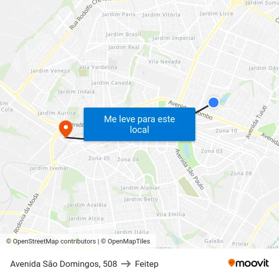 Avenida São Domingos, 508 to Feitep map