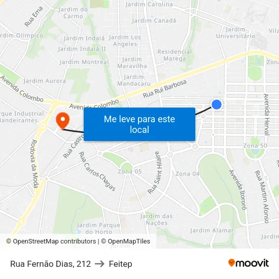 Rua Fernão Dias, 212 to Feitep map