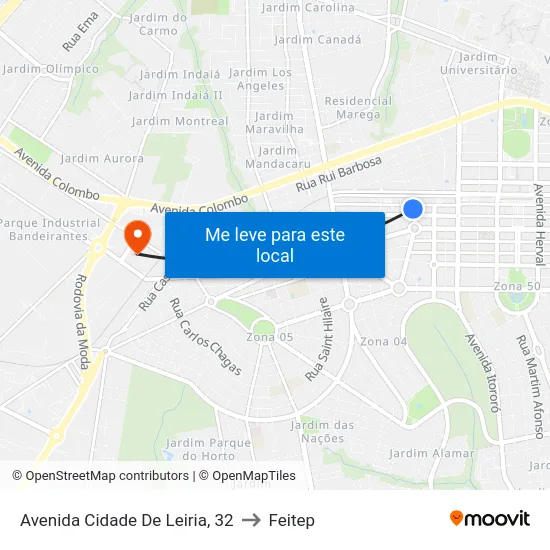 Avenida Cidade De Leiria, 32 to Feitep map