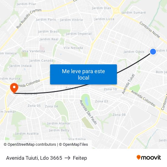 Avenida Tuiuti, Ldo 3665 to Feitep map