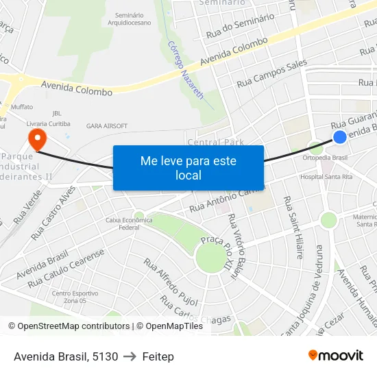 Avenida Brasil, 5130 to Feitep map