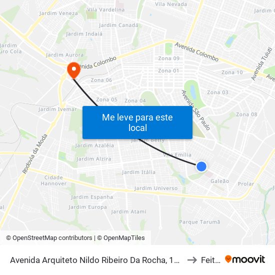 Avenida Arquiteto Nildo Ribeiro Da Rocha, 1175-1301 to Feitep map