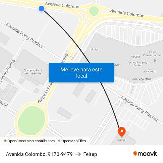 Avenida Colombo, 9173-9479 to Feitep map