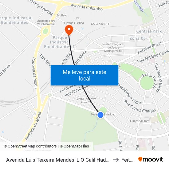 Avenida Luís Teixeira Mendes, L.O Calil Hadad to Feitep map