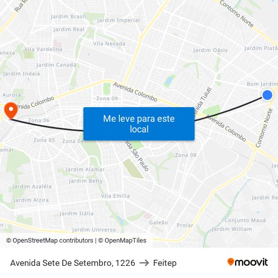 Avenida Sete De Setembro, 1226 to Feitep map