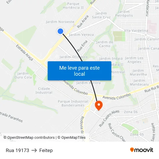 Rua 19173 to Feitep map