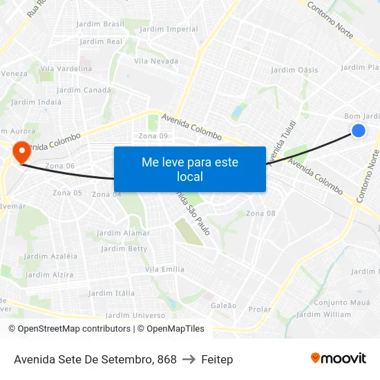 Avenida Sete De Setembro, 868 to Feitep map