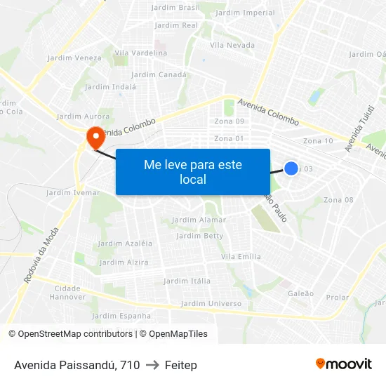 Avenida Paissandú, 710 to Feitep map