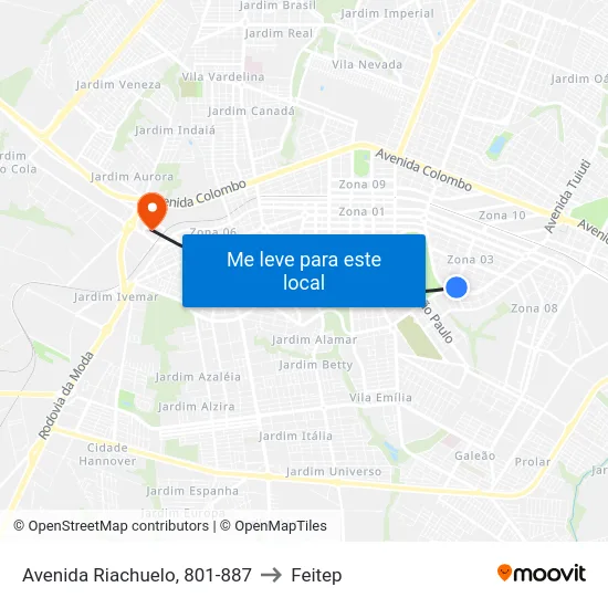 Avenida Riachuelo, 801-887 to Feitep map