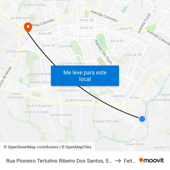 Rua Pioneiro Tertulino Ribeiro Dos Santos, 501-541 to Feitep map